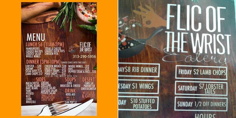 Flic of the wrist eatery Menu