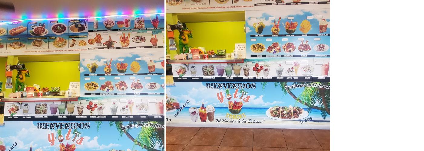 Yolis Snacks Menu