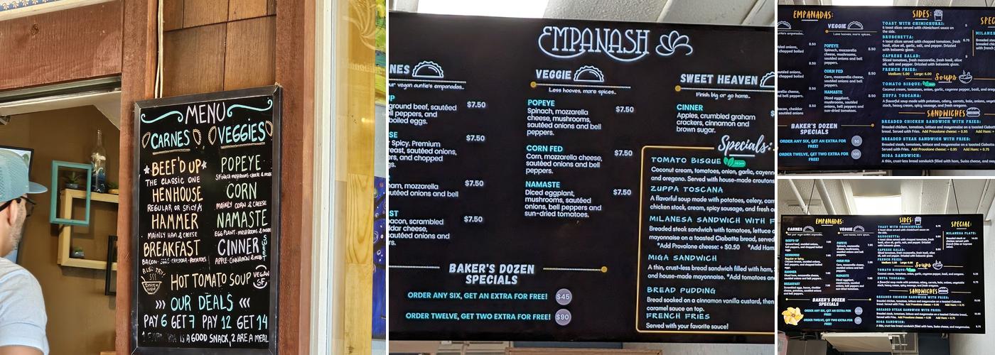 Empanash Menu