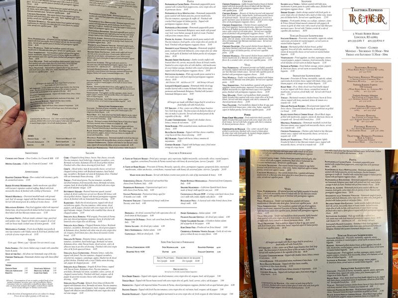 Trattoria Express Menu