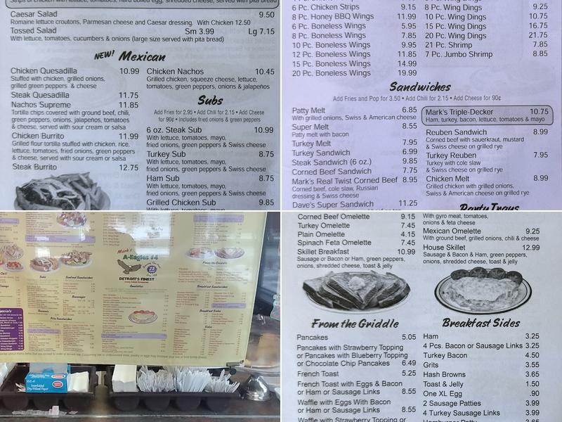 Marks A Eagles Coney Island Menu