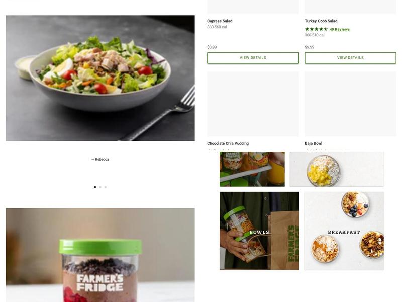 Farmer's Fridge Menu