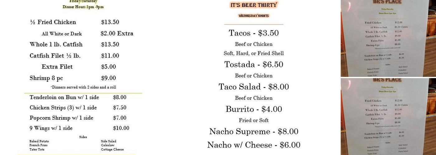 The Barracks Bar & Grill in Maquon Menu