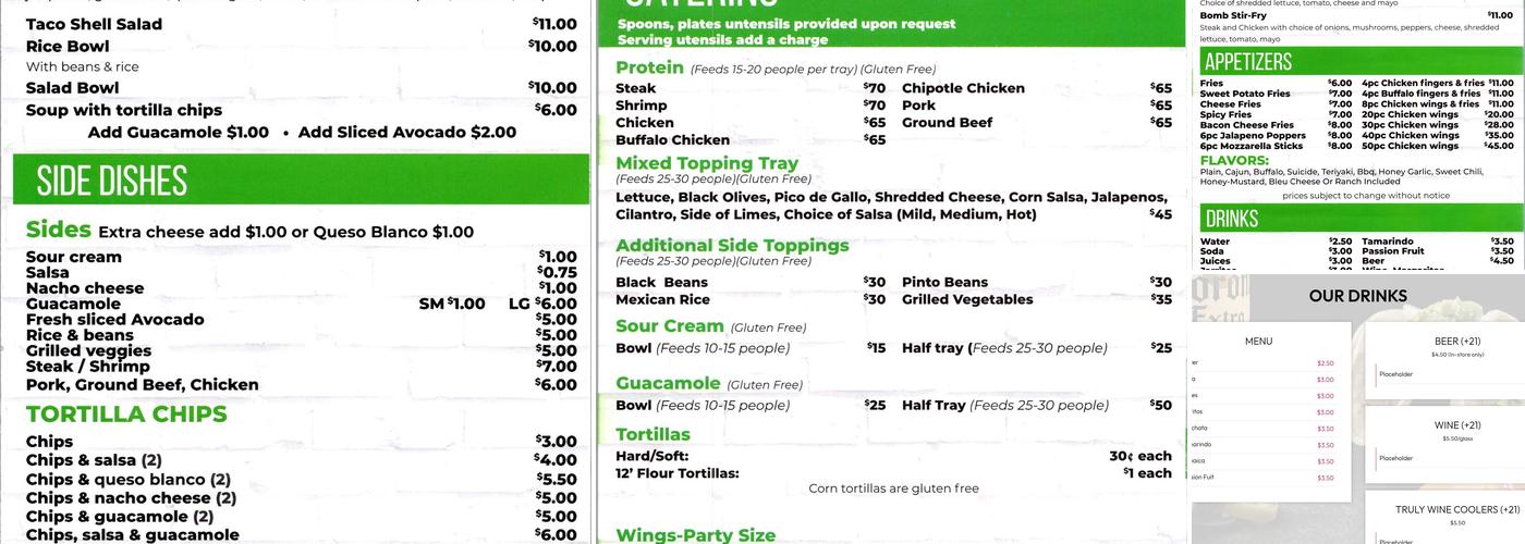 Fresh Baja's Mexican Grill Menu