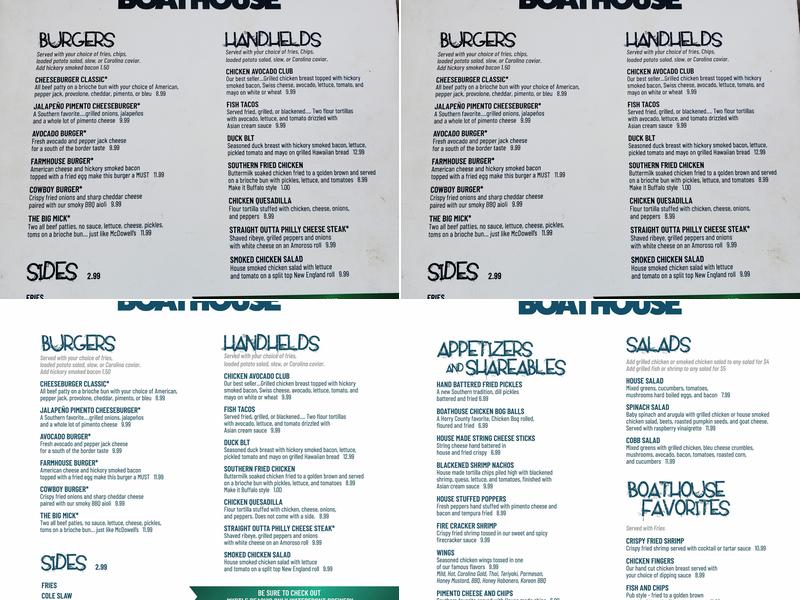 Boathouse Menu