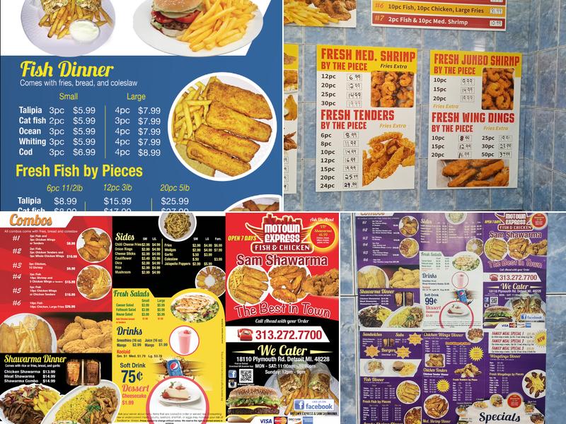 Motown Express and Sam's Shawarma Menu