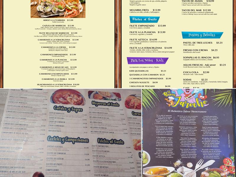 El rincon jarocho Menu