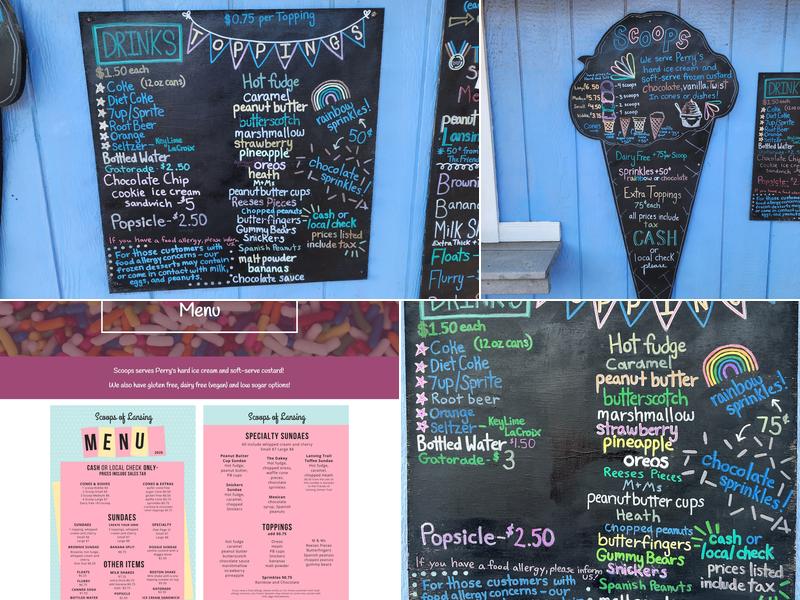 Scoops of Lansing Menu