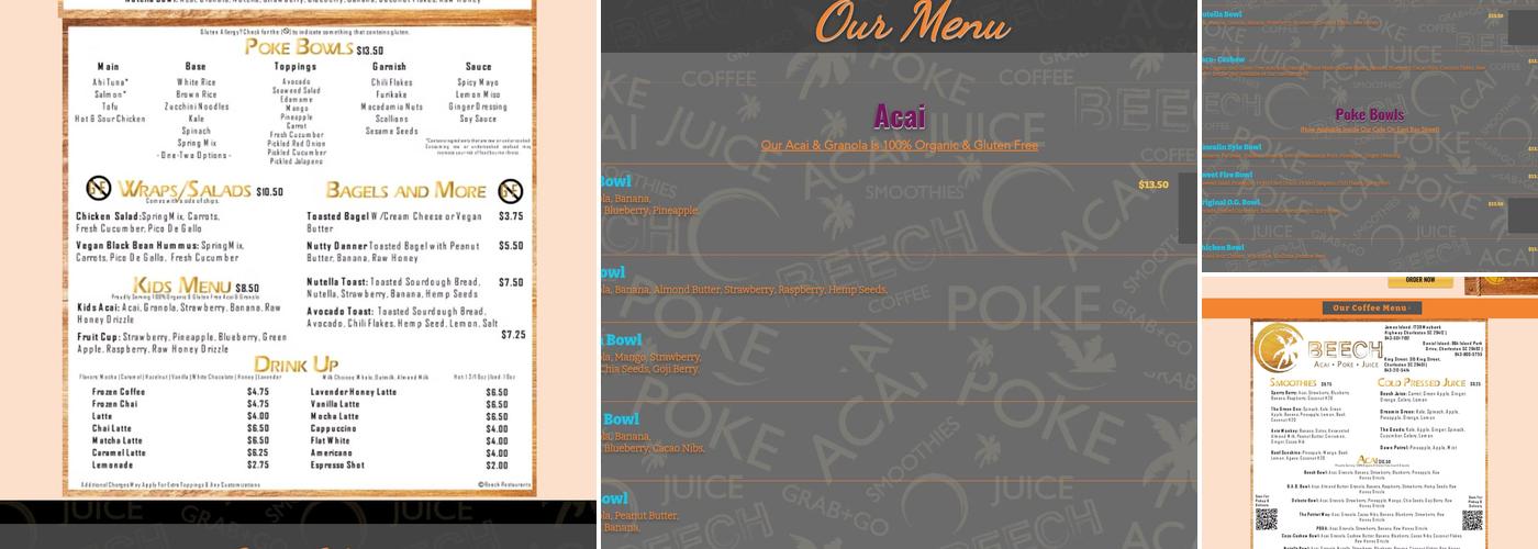 Beech Menu