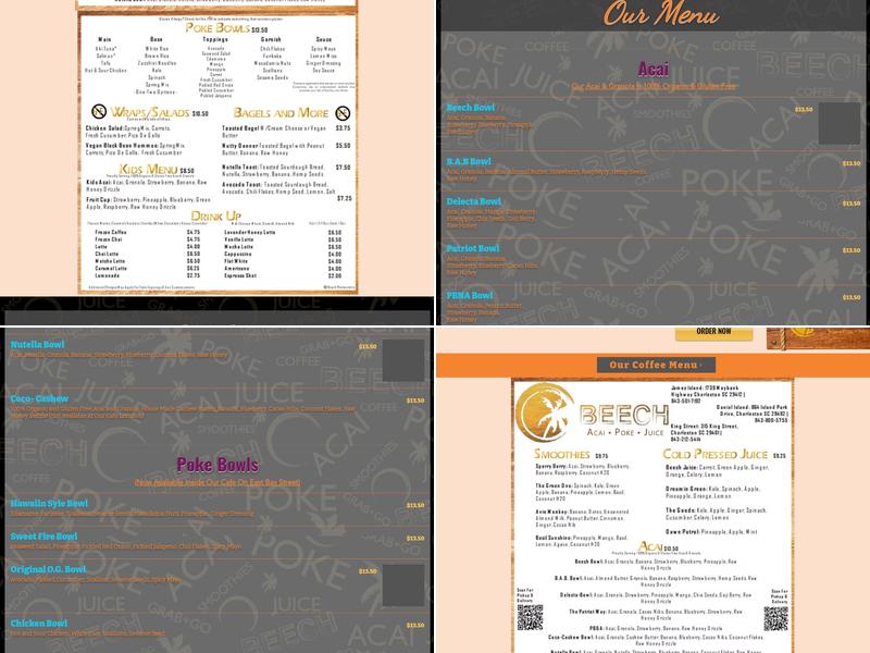 Beech Menu