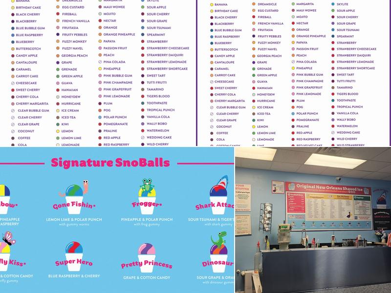 Pelican’s SnoBalls of Riverwood Menu