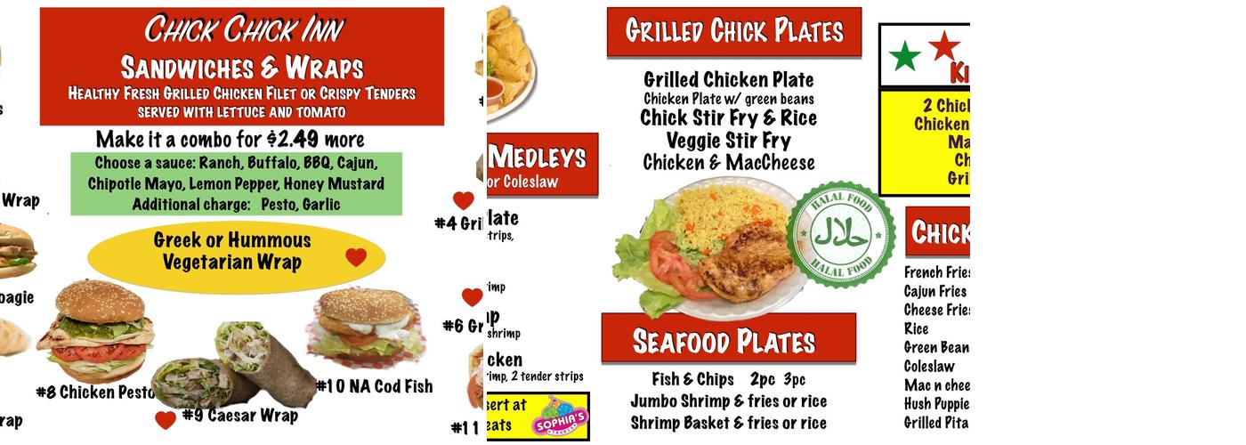 Chick Chick Inn Menu