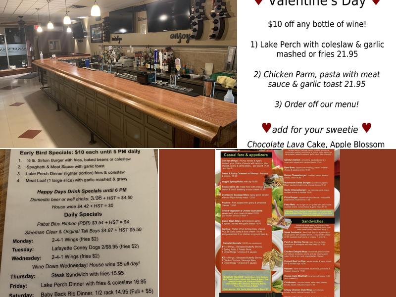 Sandy's Riverside Grill Menu