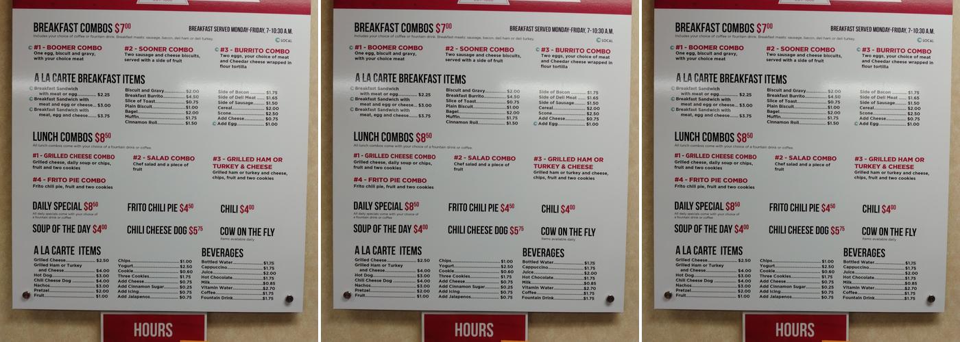 Couch Center Menu