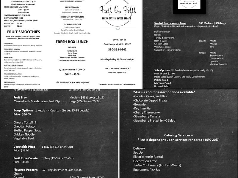 Fresh On Fifth Menu