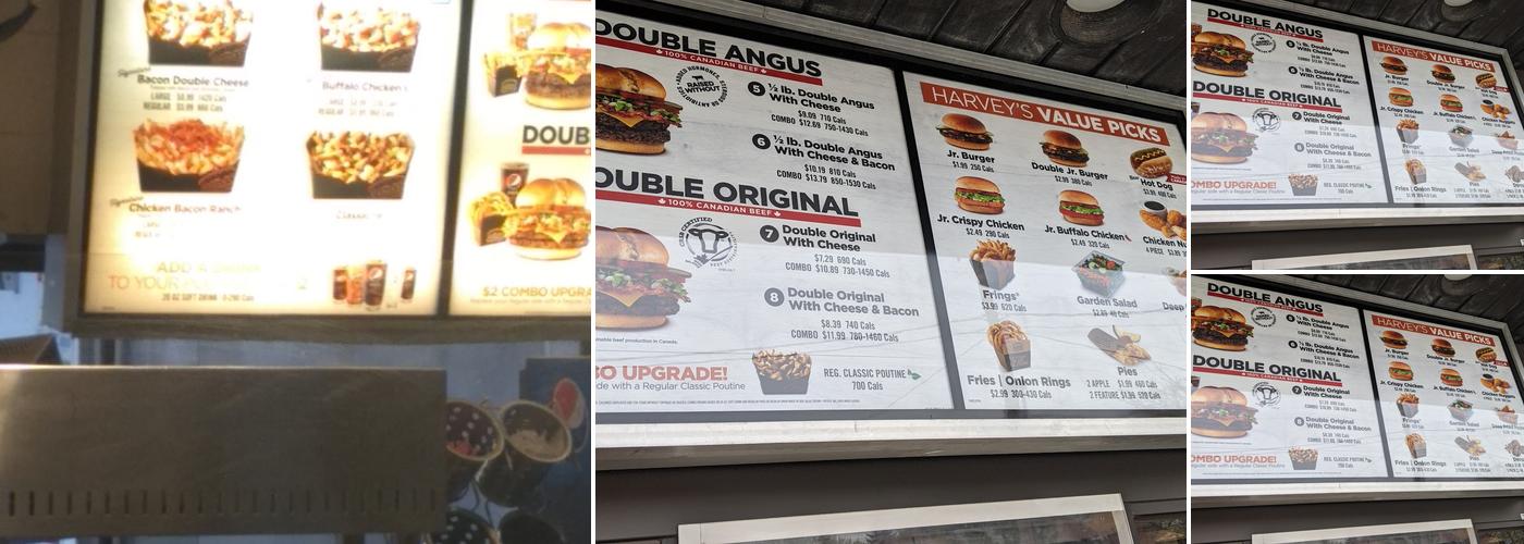Harvey's Menu