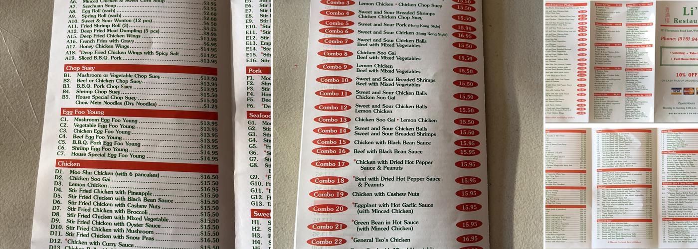 Li's Restaurant Menu