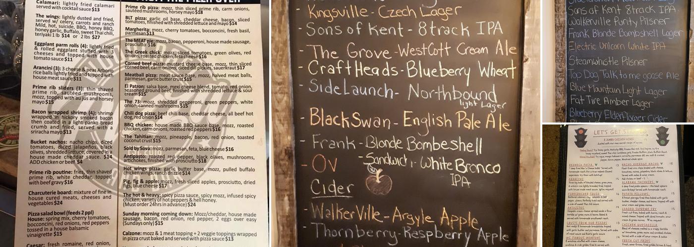 Woodcraft Pizza & Bar Essex Menu