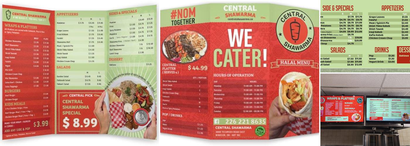 Central Shawarma Menu