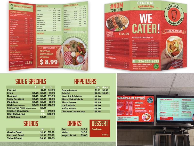 Central Shawarma Menu