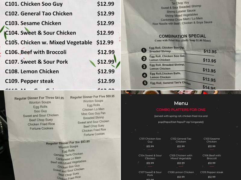 Ming Wah Buffet Menu