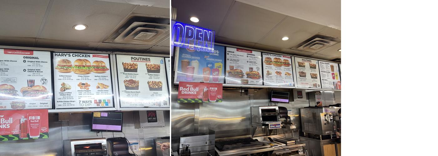 Harvey's Menu