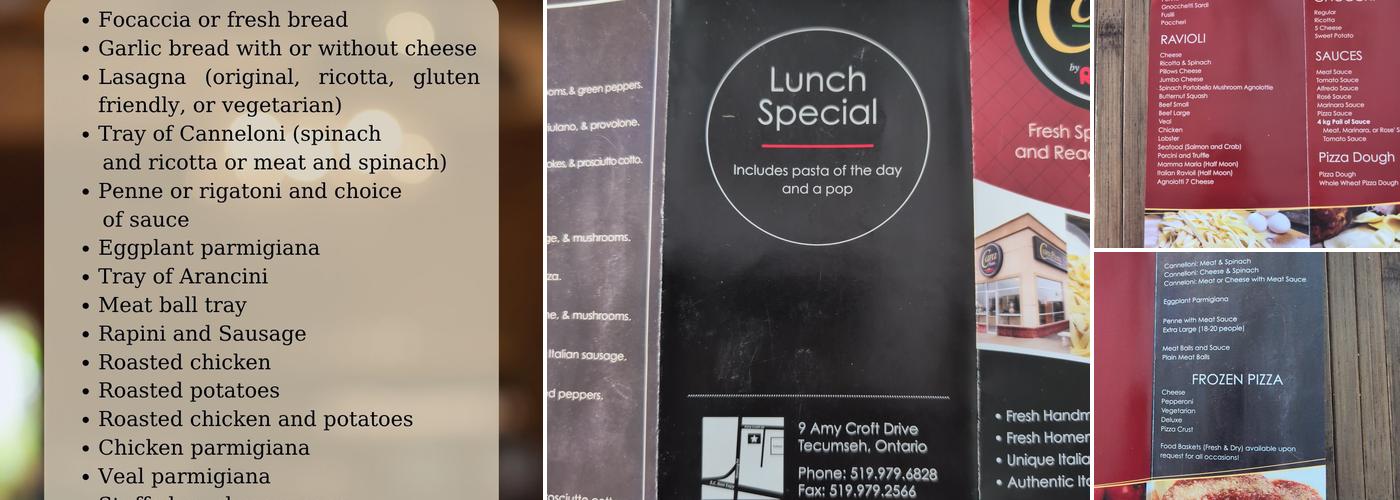 Cara Pasta by Windsor Ravioli Menu