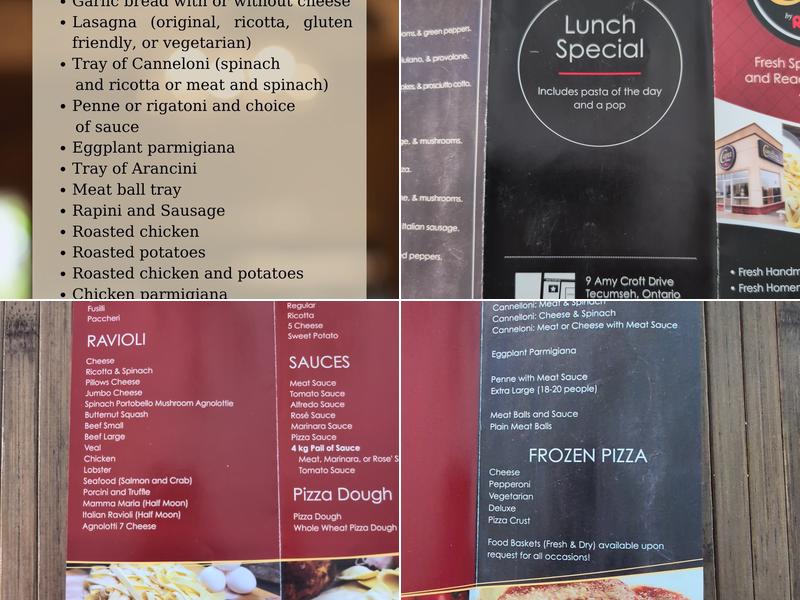 Cara Pasta by Windsor Ravioli Menu