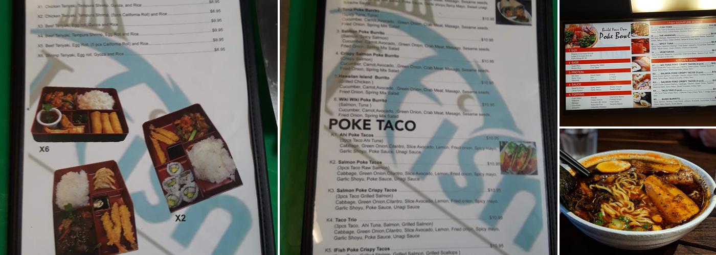 I Fish Poke Bar Thai Kitchen Menu