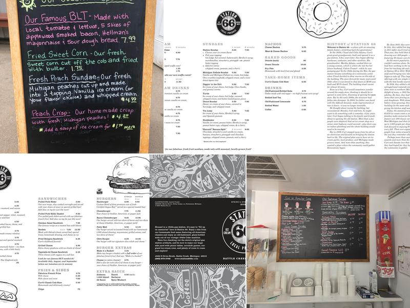 Station 66 Ice Cream Menu