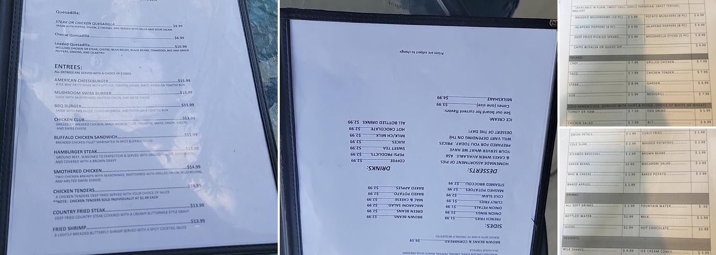 MOCO DINER, LLC Menu