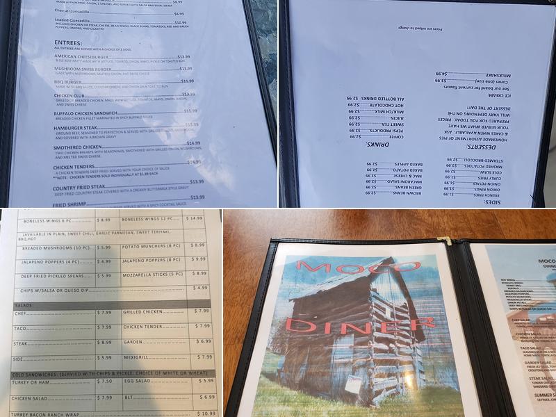 MOCO DINER, LLC Menu