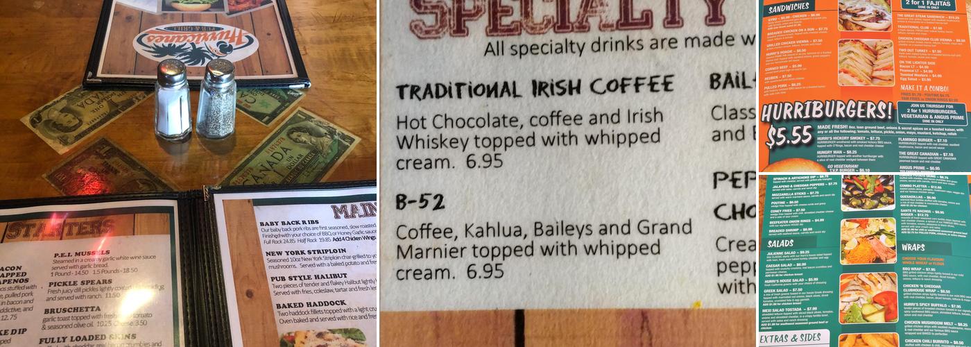 Hurricanes Menu