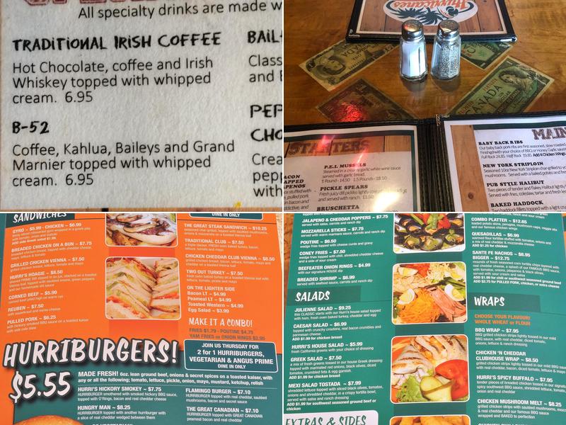 Hurricanes Menu