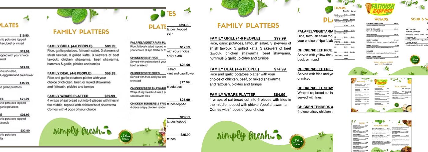 Fattoush Express Menu