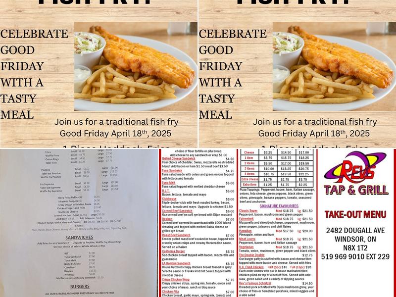 Revs Tap & Grill Menu