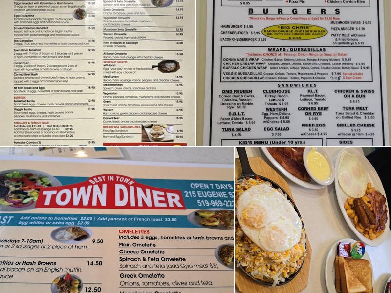 Town Diner Menu