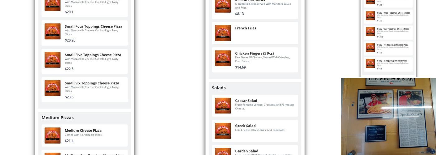 Arcata Pizzeria Menu