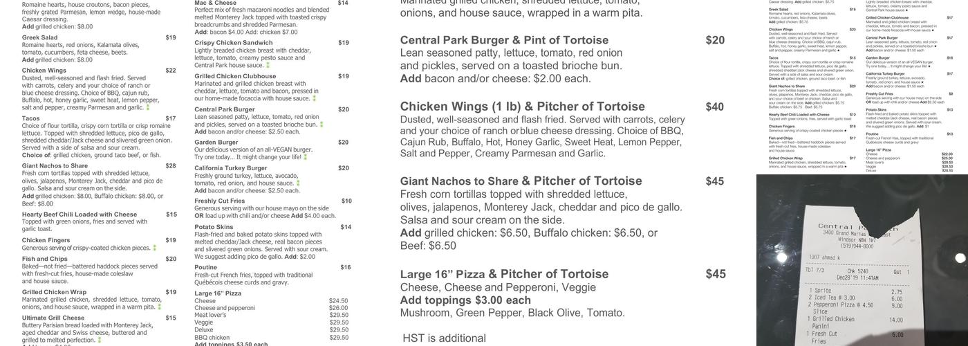 Tortoise + Hare Menu