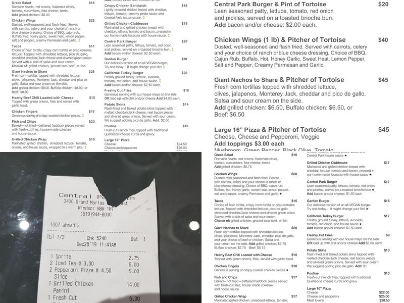 Tortoise + Hare Menu