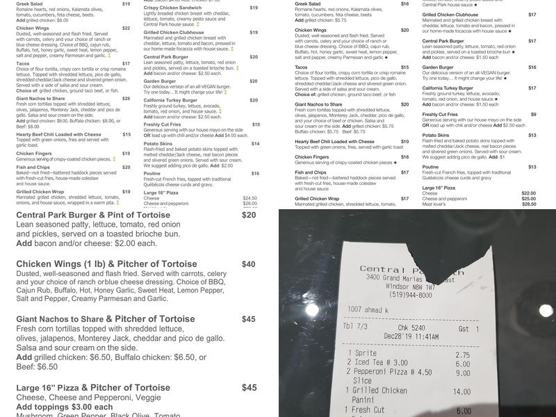 Tortoise + Hare Menu