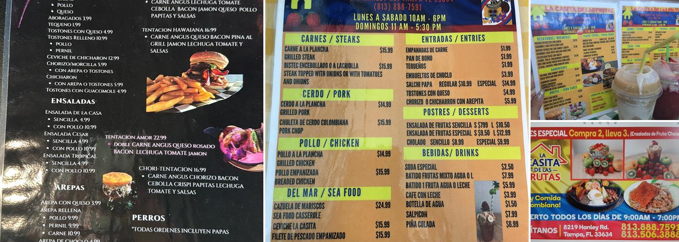 La Casita De Las Frutas Menu