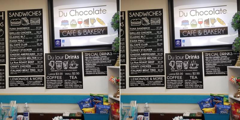 Du Chocolate Café & Bakery Menu