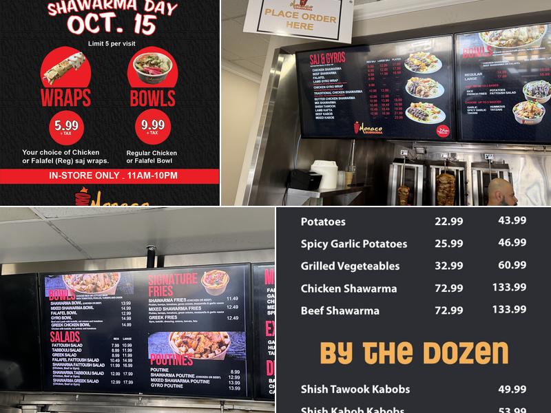 Monaco Shawarma Menu