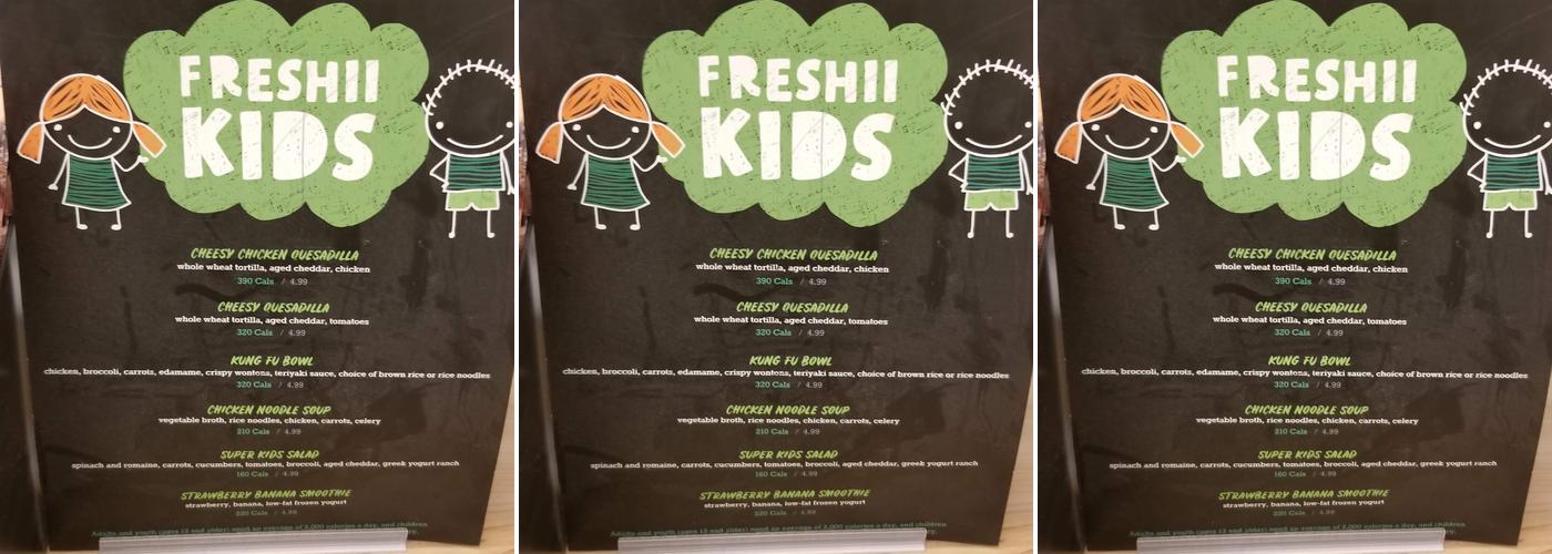 Freshii Menu