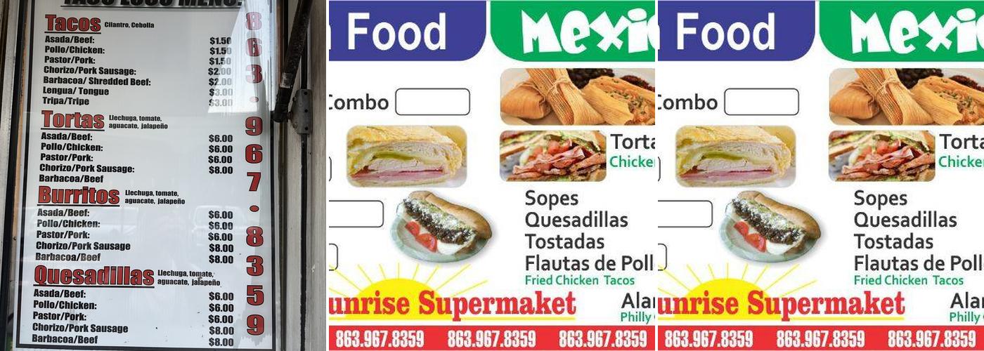 El taco loco Menu