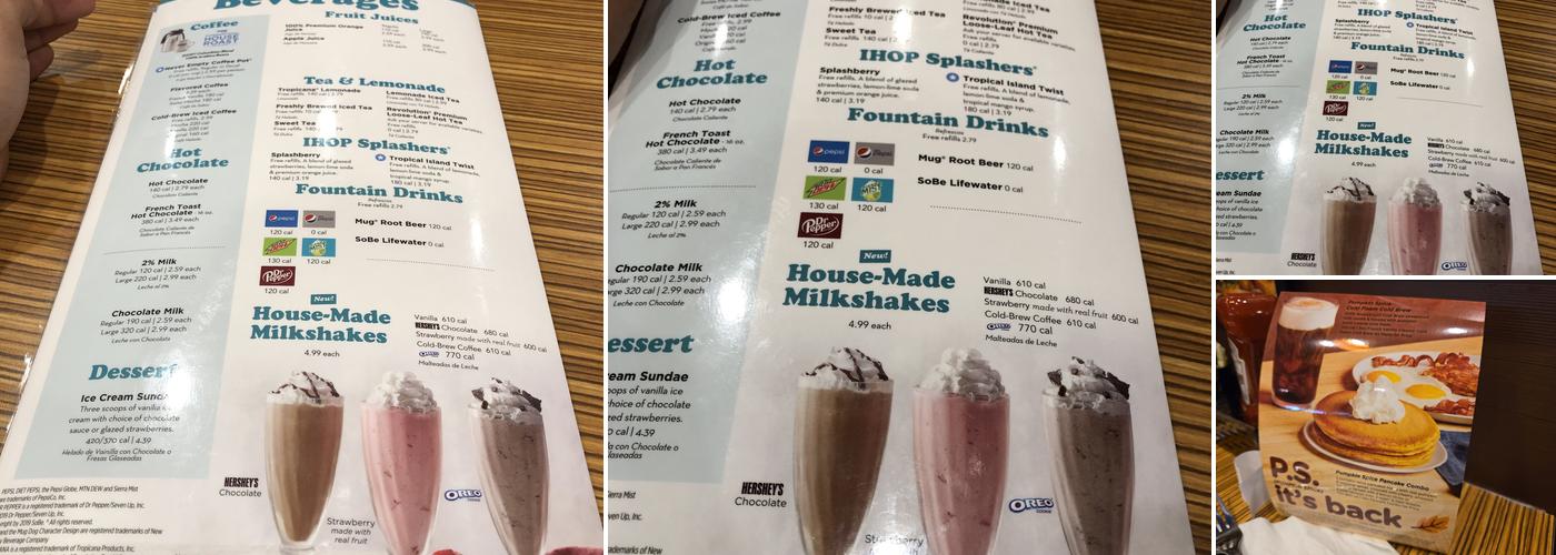 IHOP Menu
