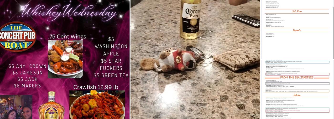 Concert Pub Boat Menu