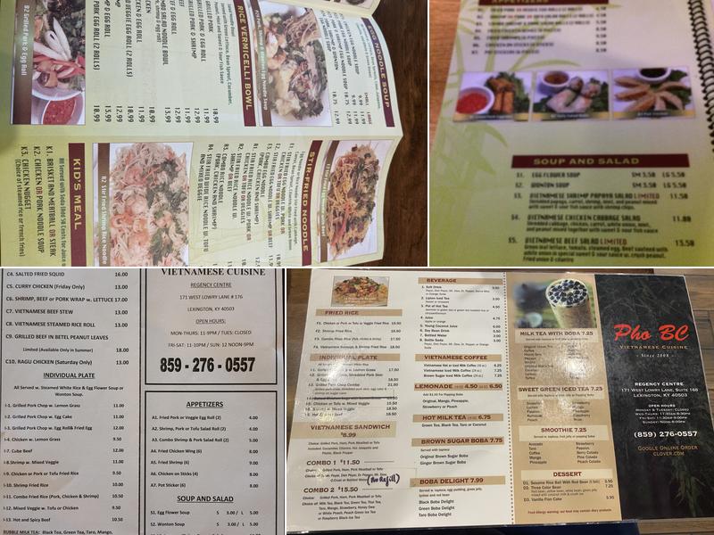 Pho BC Menu