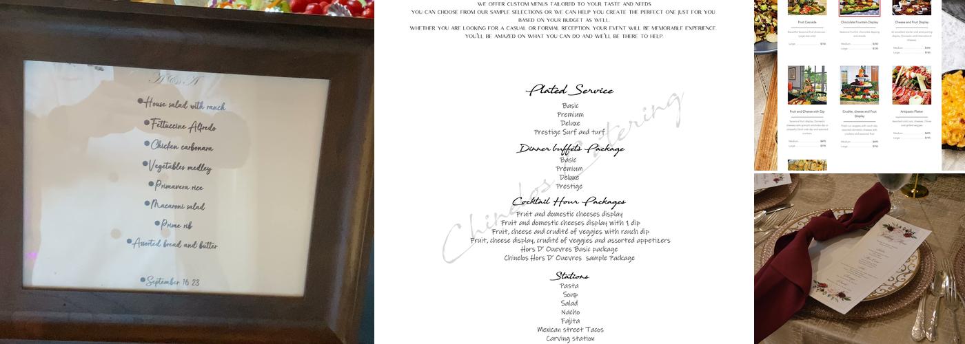 chinelos catering service Menu
